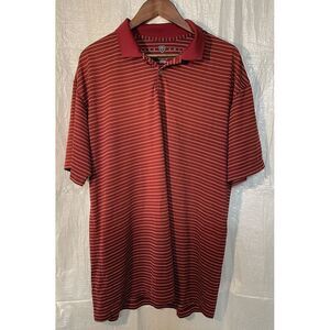 Nike Golf Red Striped Short‎ Sleeve Polo Shirt XXL